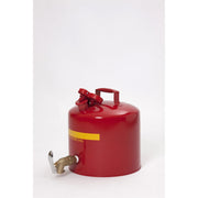 SAFETY FAUCET CANS, Metal - Red w/Brass Faucet, CAPACITY: 5 Gal.