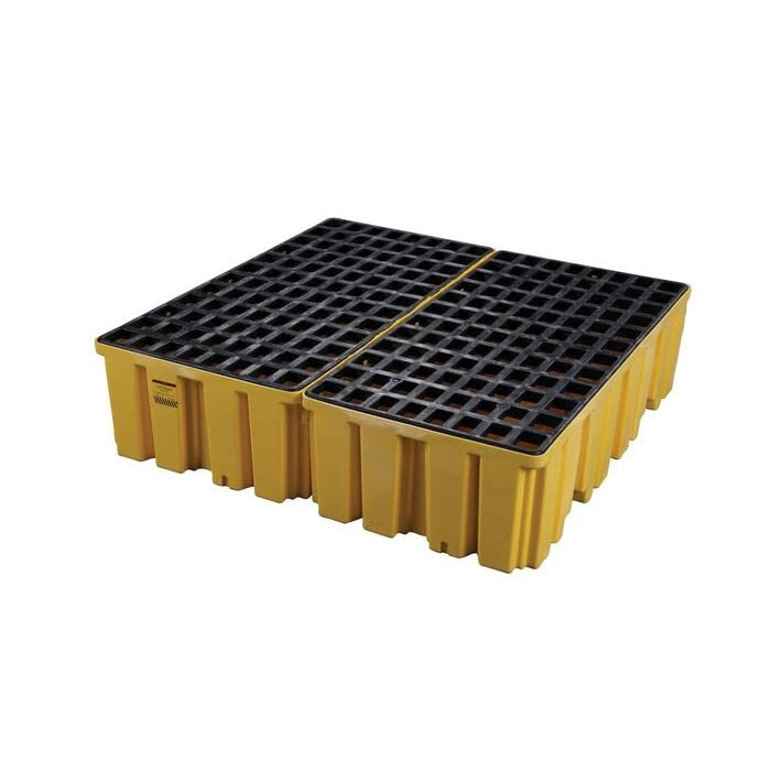HAZ-MAT PRODUCTS SPILL PLATFORMS AND PALLETS, 4 Drum Yellow no Drain Containment Pallet