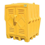 OUTDOOR STORAGE & TWO DRUM WORKSTATIONS, 4 Drum Poly Outdoor Storage Building