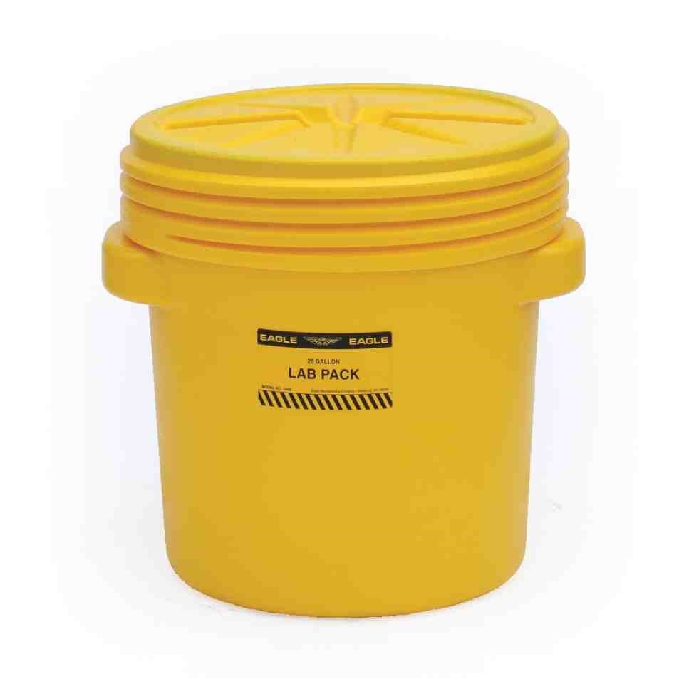 LAB, OVERPACK AND SALVAGE DRUMS, 20 Gal. Lab Pack w/Screw Top Lid, Yellow