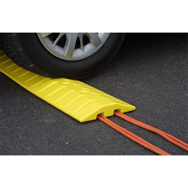 PARKING STOPS, SPEED BUMP, POLY CURB RAMP, POLY DOCKPLATE, Speed Bump/Cable Crossing Unit, 6 ft.