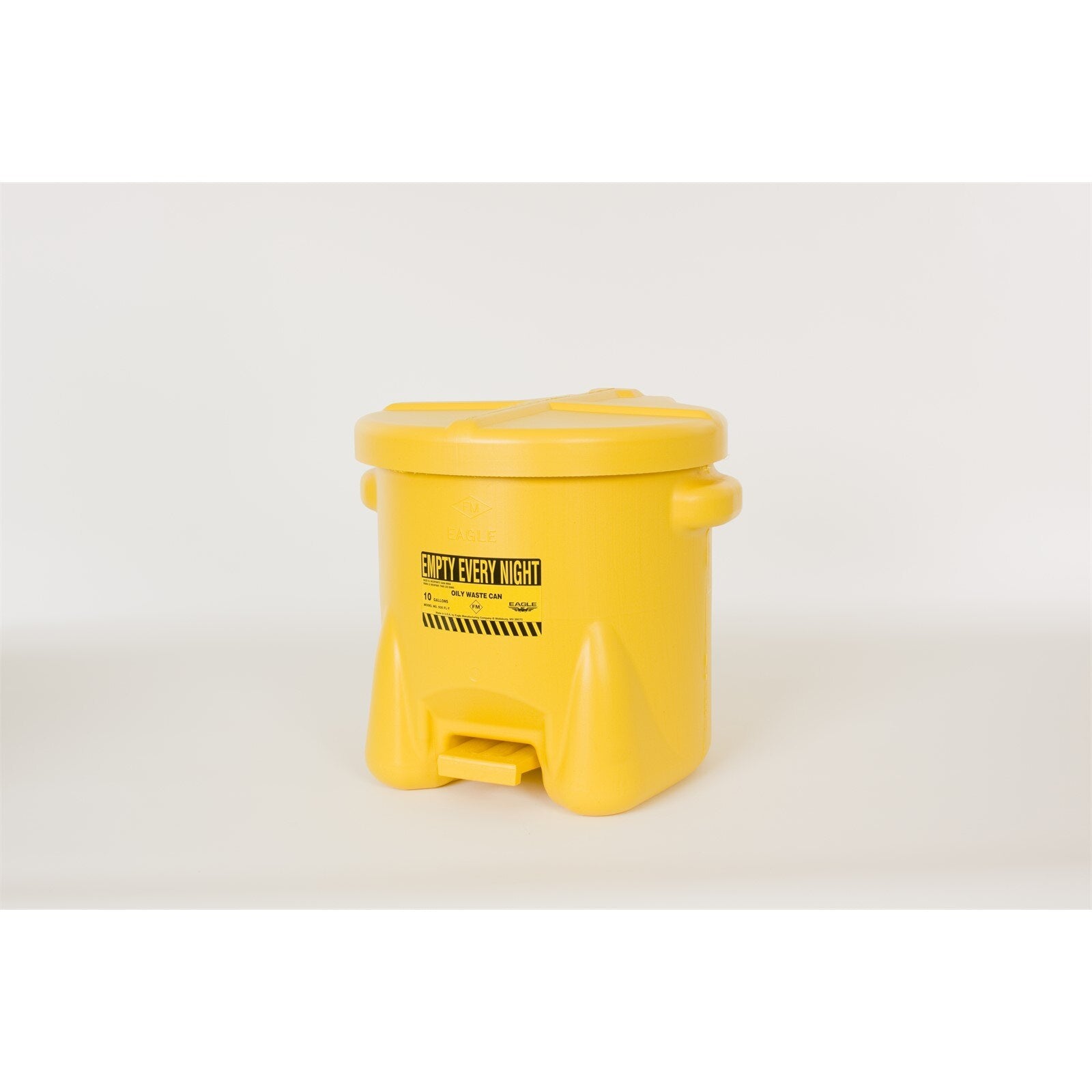 SAFETY OILY WASTE CANS, Polyethylene - Yellow w/Foot Lever, CAPACITY: 10 Gal.