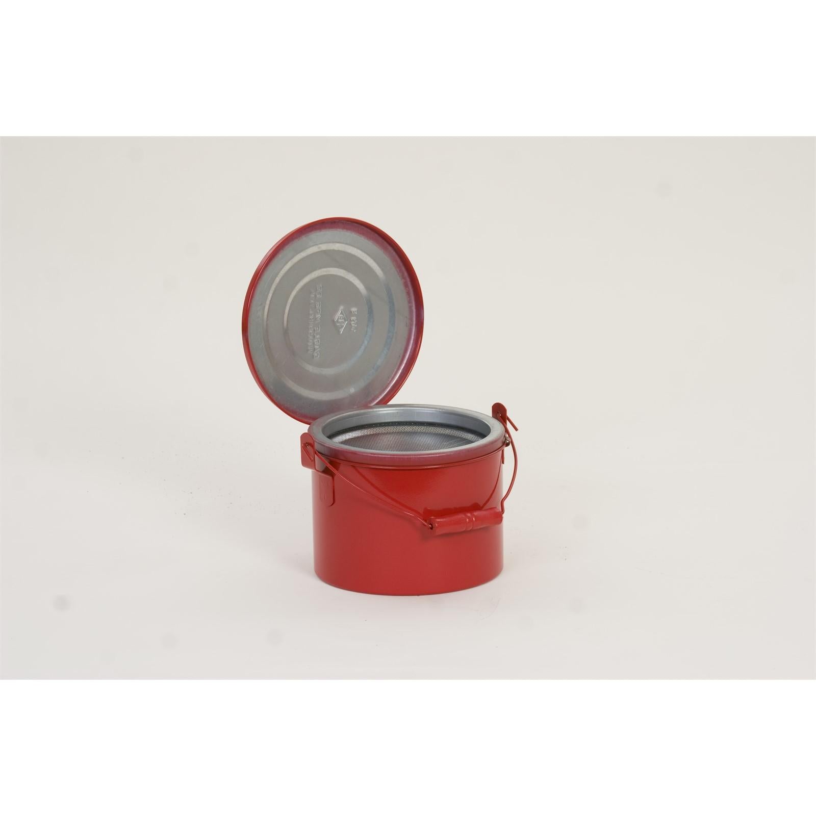 SAFETY BENCH & DAUB CANS, Metal - Red Bench Can, CAPACITY: 4 Qt.