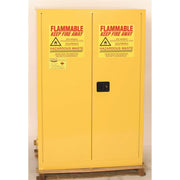FLAMMABLE AND/OR HAZARDOUS WASTE CABINETS** - *YELLOW, 2-Dr Manual 2-30 Gal Vertical Drums, 1-shelf, CAPACITY: 90 Gal.
