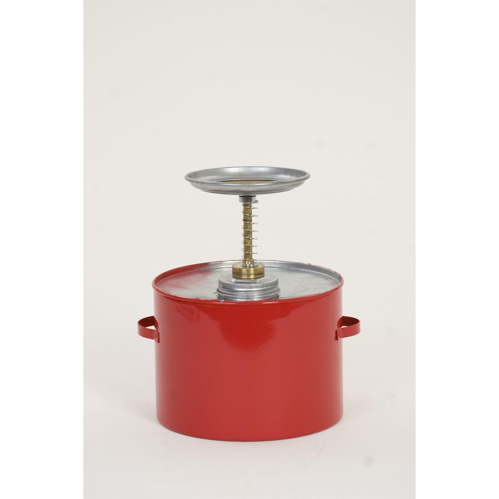 SAFETY PLUNGER CANS, Metal - Red, CAPACITY: 4 Qt.