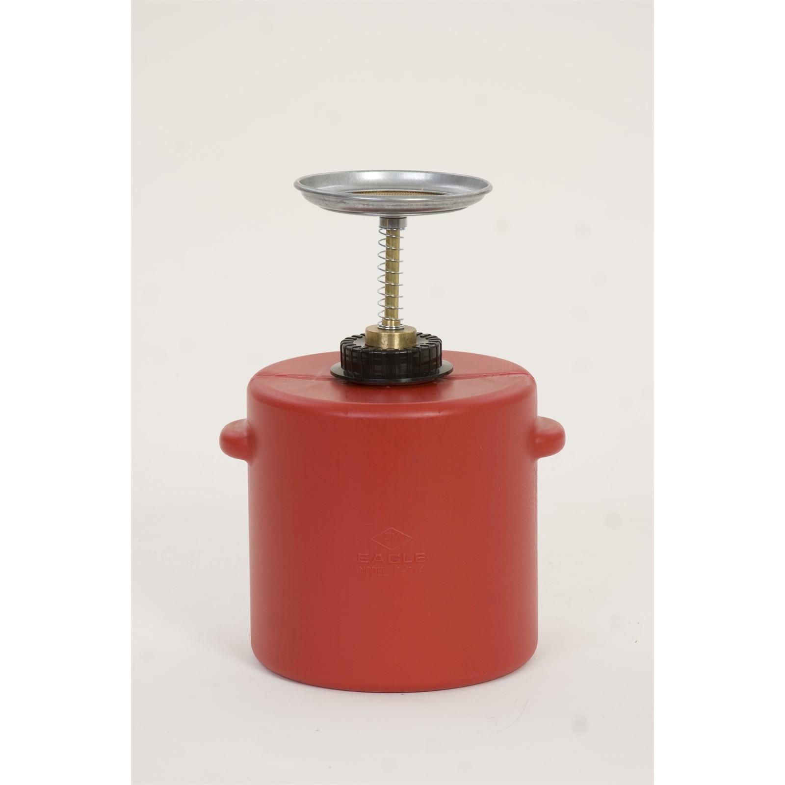 SAFETY PLUNGER CANS, Polyethylene - Red, CAPACITY: 4 Qt.