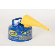 SAFETY CANS, Metal - Blue w/F-15 Funnel, CAPACITY: 1 Gal.