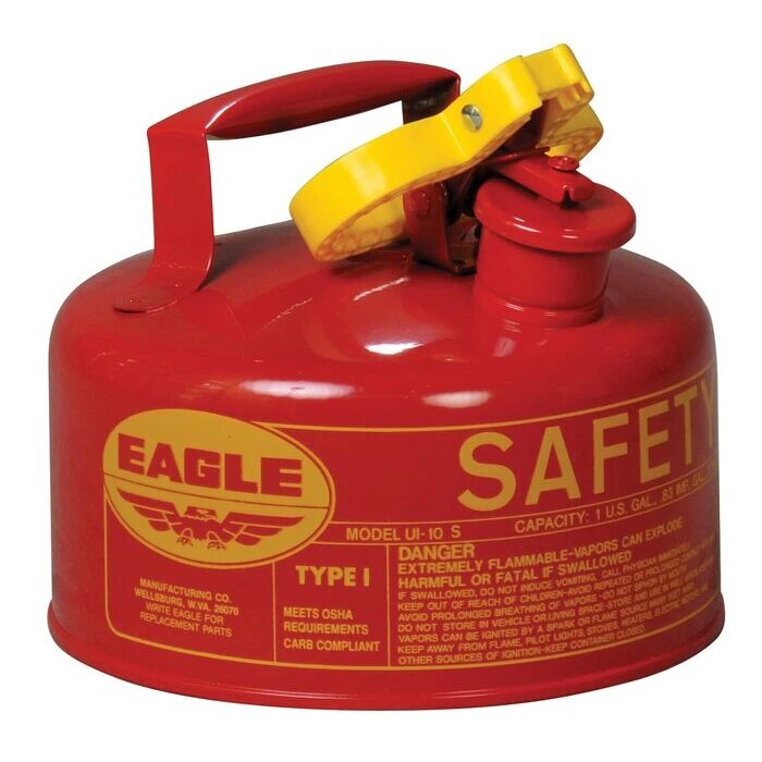 SAFETY CANS, Metal - Red, CAPACITY: 1 Gal.