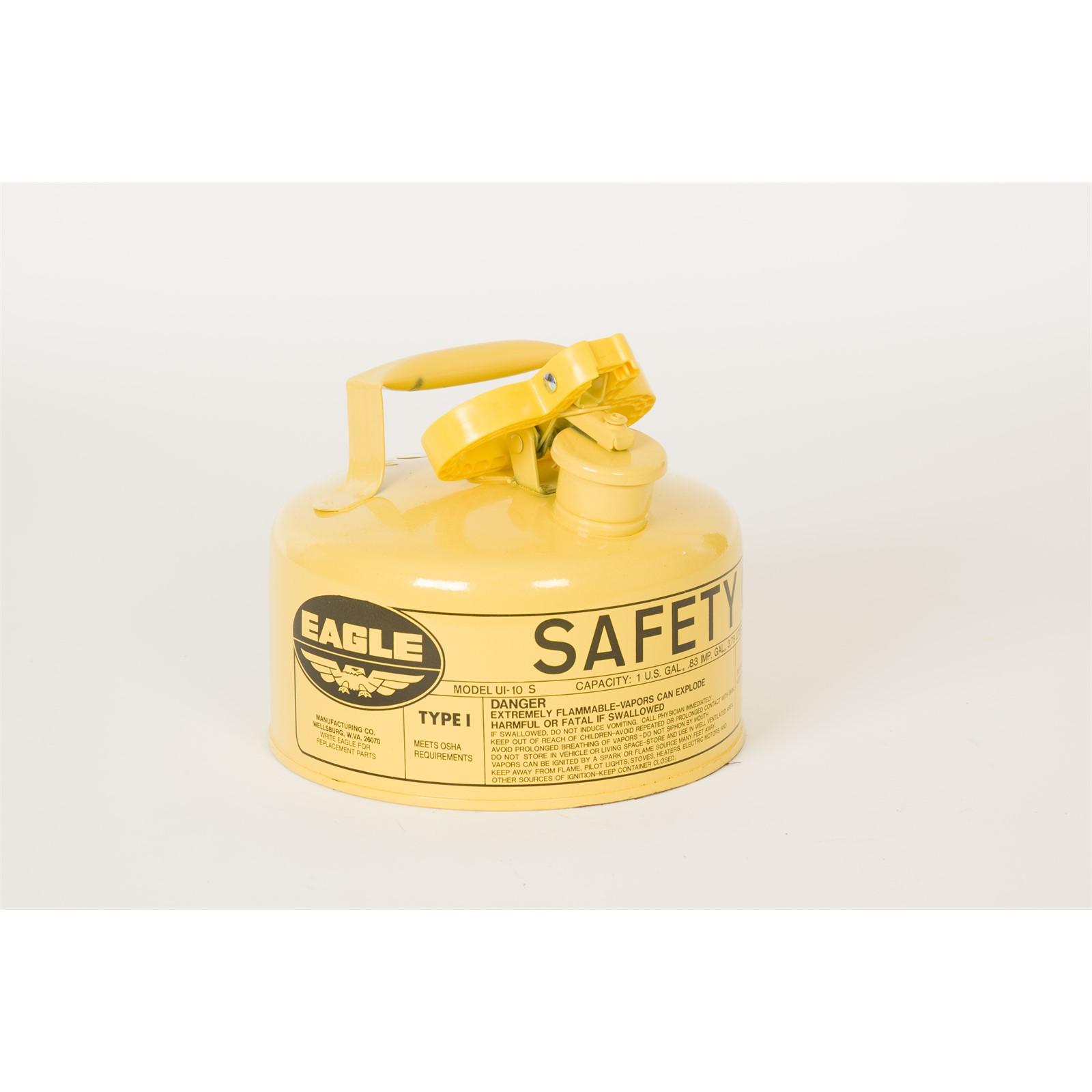 SAFETY CANS, Metal - Yellow (Diesel), CAPACITY: 1 Gal.
