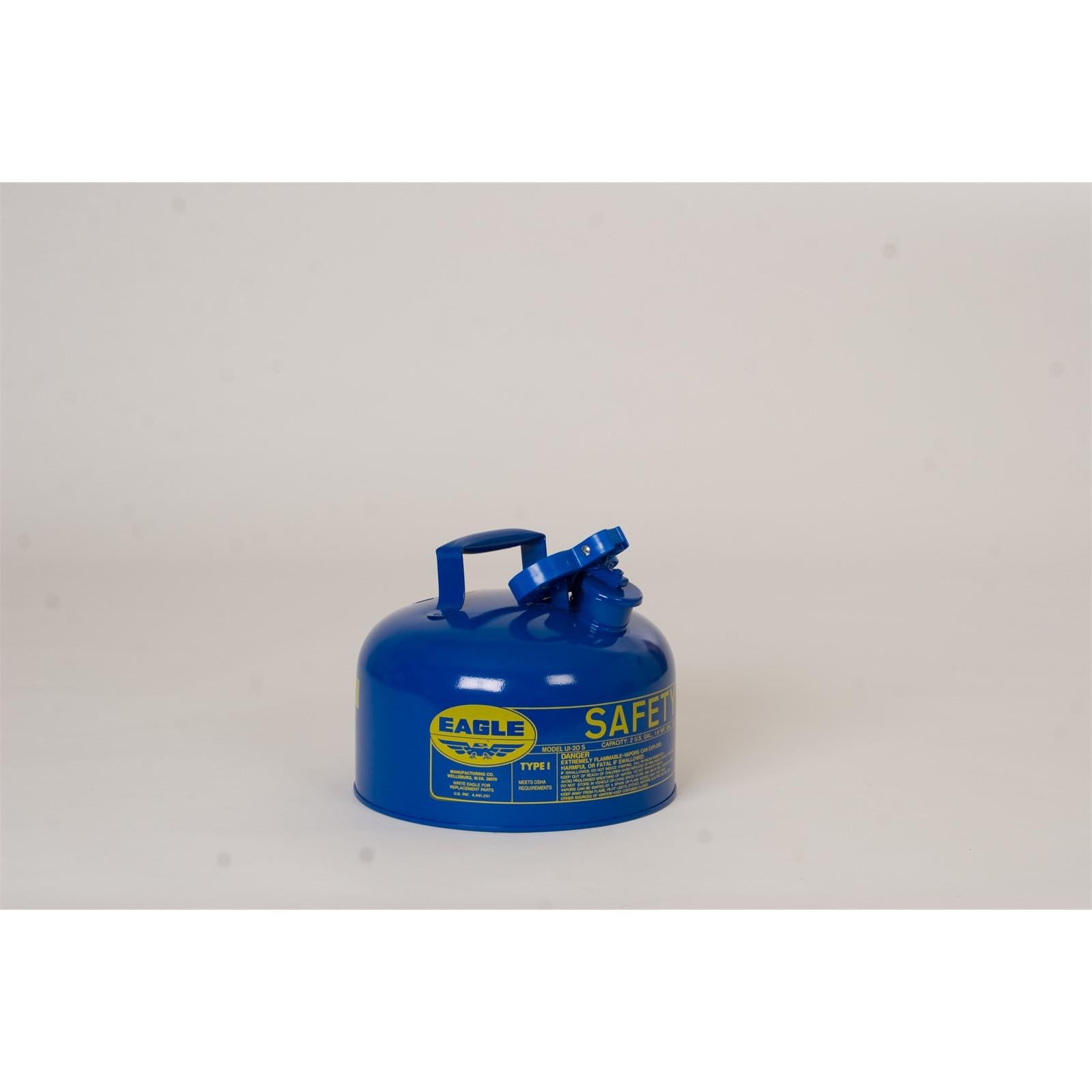 SAFETY CANS, Metal - Blue (Kerosene), CAPACITY: 2 Gal.
