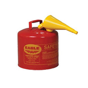 SAFETY CANS, Metal - Red w/F-15 Funnel, CAPACITY: 5 Gal.