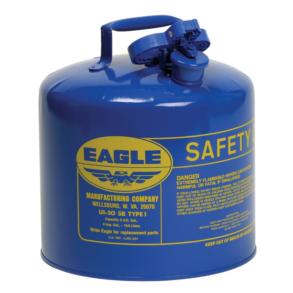 SAFETY CANS, Metal - Blue (Kerosene), CAPACITY: 5 Gal.