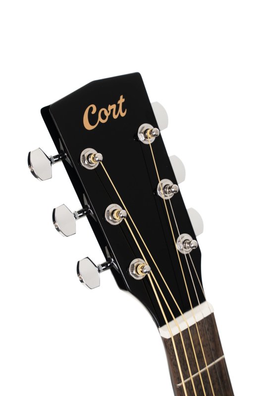 Cort EARTH60BK Earth Series 60 Dreadnought Acoustic Guitar, Back Gloss