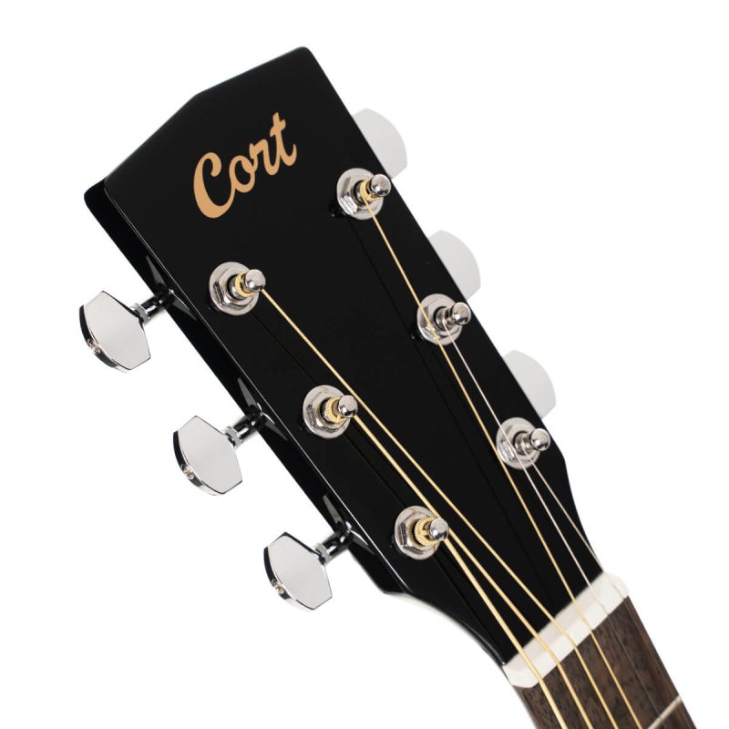 Cort EARTH60CEBK Earth Series 60 Dreadnought Acoustic Electric Guitar, Black Gloss