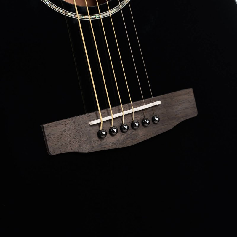 Cort EARTH60CEBK Earth Series 60 Dreadnought Acoustic Electric Guitar, Black Gloss