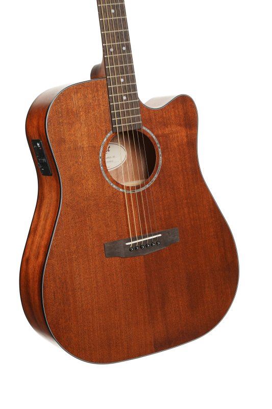 Cort EARTH60MCEOP Earth Series 60 Mahogany Dreadnought Acoustic Electric Guitar, Open Pore