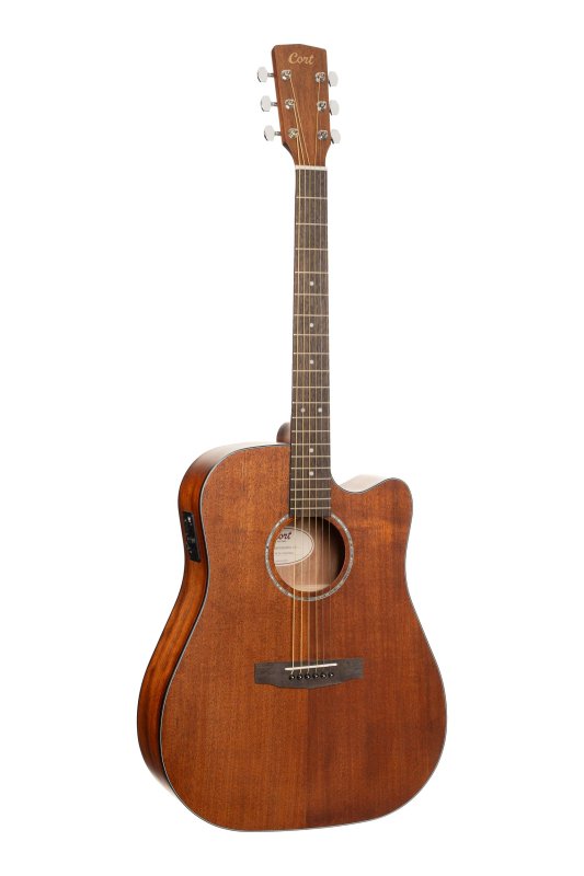 Cort EARTH60MCEOP Earth Series 60 Mahogany Dreadnought Acoustic Electric Guitar, Open Pore