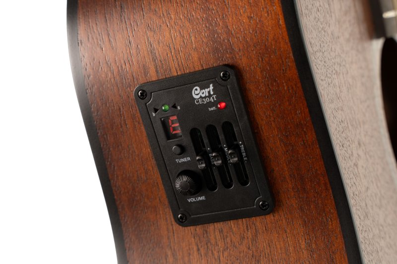 Cort EARTH60MCEOP Earth Series 60 Mahogany Dreadnought Acoustic Electric Guitar, Open Pore
