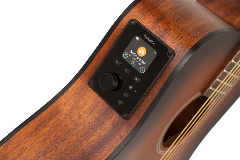 Cort EARTHGO-OPBB Earth Series Go Hyvibe Acoustic Electric Guitar, Open Pore Brown Burst