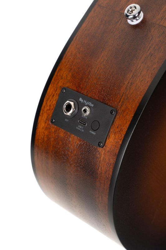 Cort EARTHGO-OPBB Earth Series Go Hyvibe Acoustic Electric Guitar, Open Pore Brown Burst