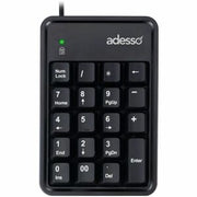 Adesso - Easytouch 600UB Keypad - USB, 19 Keys, Cherry MX Red, Windows 7/Mac - Black