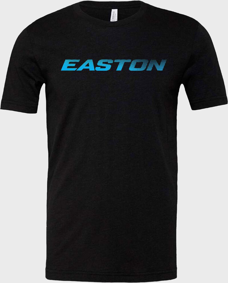Easton Adult Logo T-Shirt - Large - Black Heather/ Blue Fade