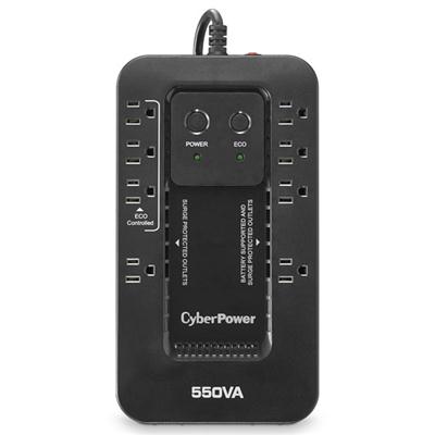 CyberPower EC550G Ecologic UPS Battery Backup and Surge Protector, 550VA/330W, 8 Outlets, ECO Mode, Compact, UL Certified
