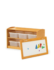 Hide-away Shelf with clear tubs