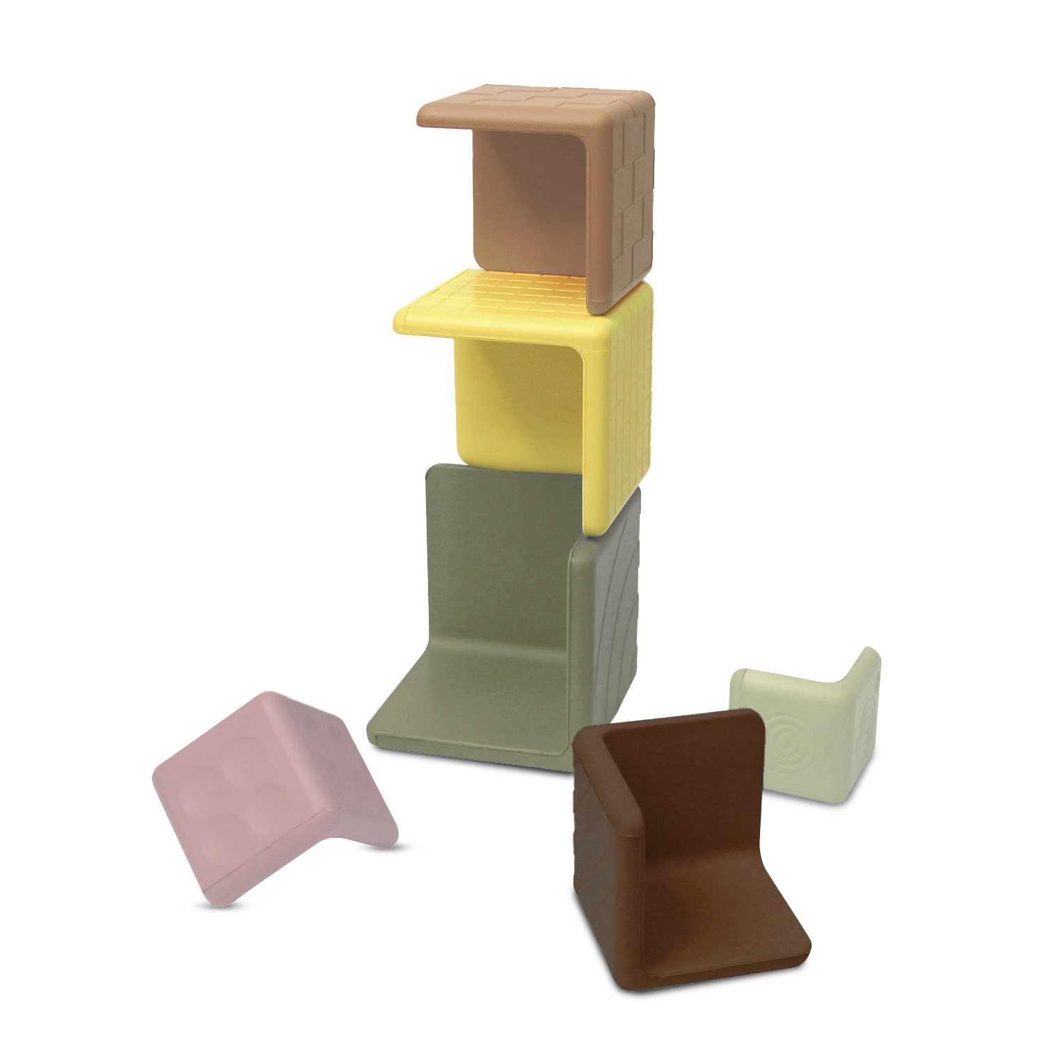 Stackers & Nesters , Boho Chic - Bright Fun and Colorful Blocks for Babies, Stacking Easy-to-Grip Sensory Play
