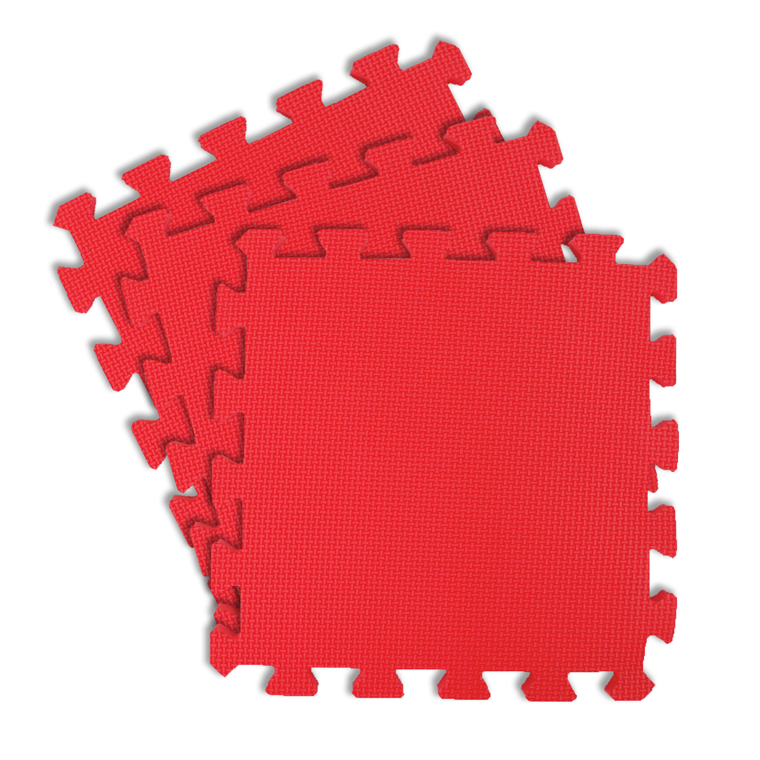 Edu - Tile Play Mat 25pcs  - Red - Thick, Textured, Soft Foam Floor Mats for Kids, Babies and Toddlers