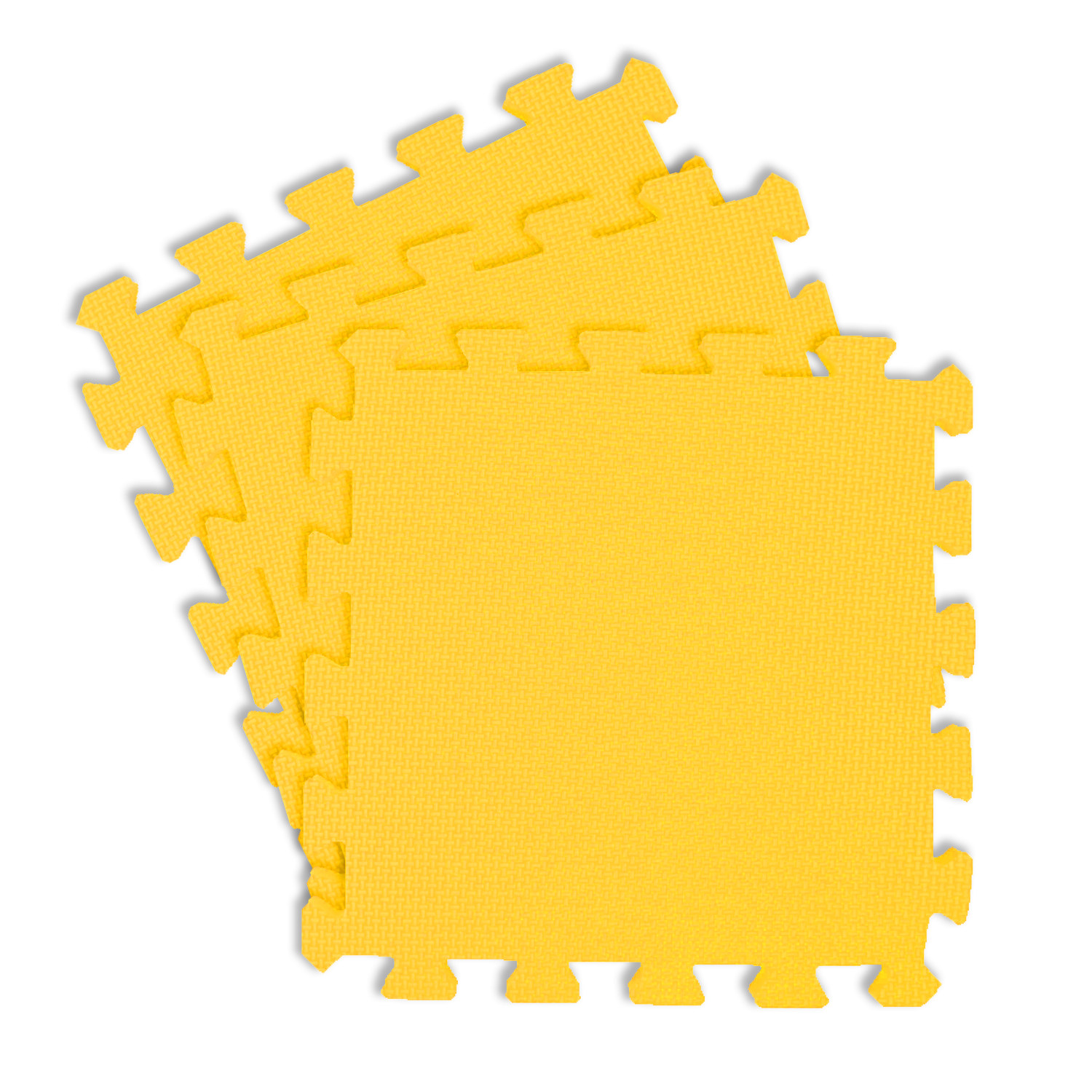 Edu - Tile Play Mat 25pcs  - Yellow - Thick, Textured, Soft Foam Floor Mats for Kids, Babies and Toddlers