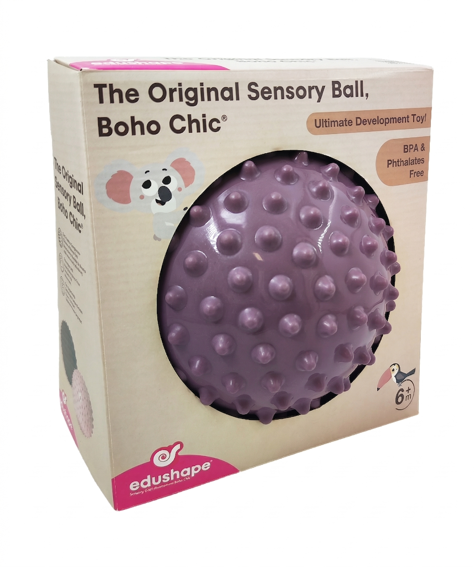 The Original Sensory Ball for Baby, Opaque Boho Chic 7", Lilac - Solid Primary Color and Unique Textured Ball for Baby