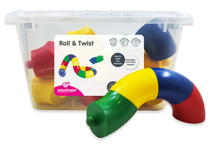 Roll & Twist, 28 pcs - Bright and Fun Linking Toys for Babies and Toddlers, Sensory Engagement