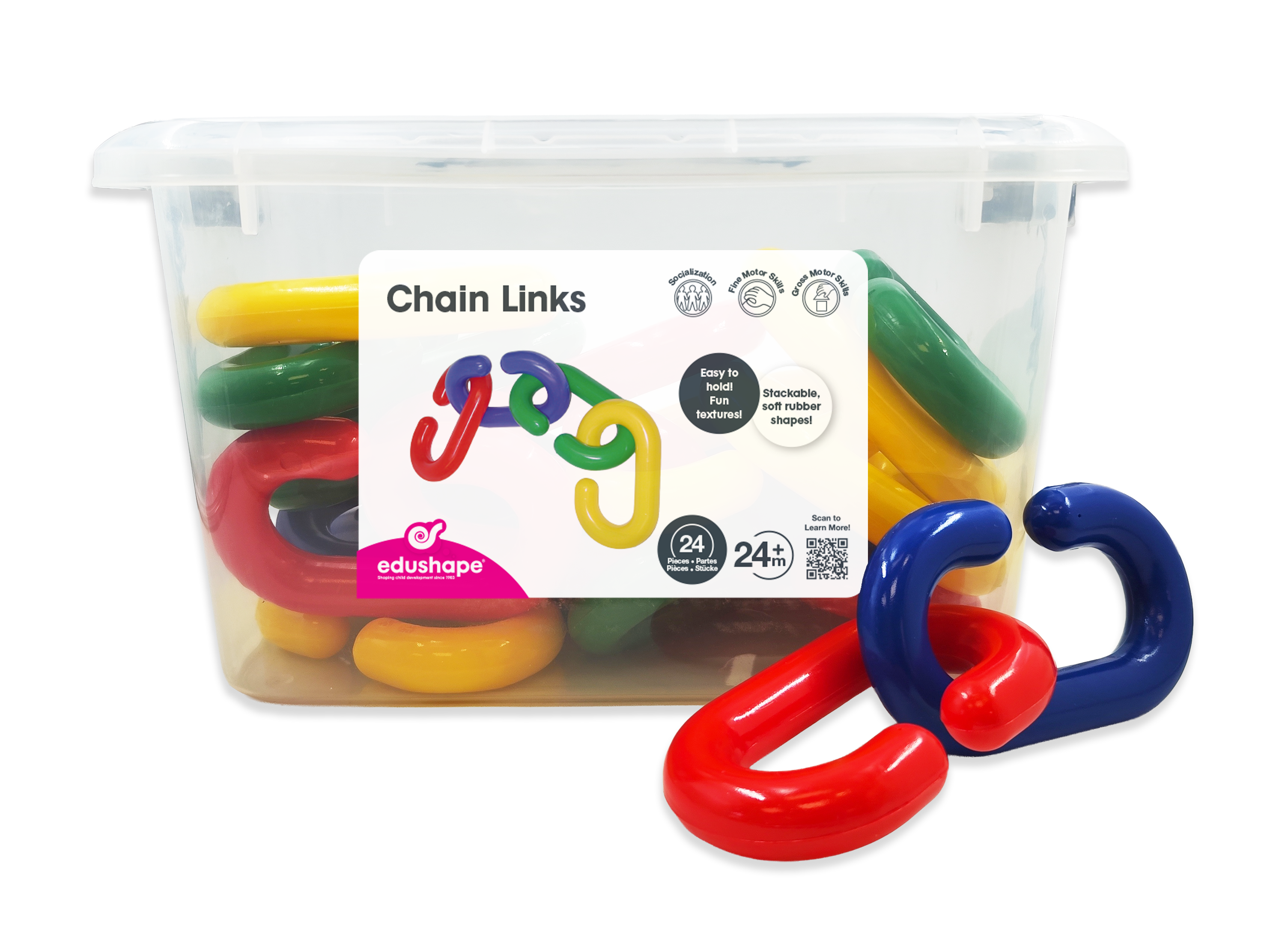 Chain Links - Bright and Fun Linking Toys for Babies and Toddlers, Sensory Engagement