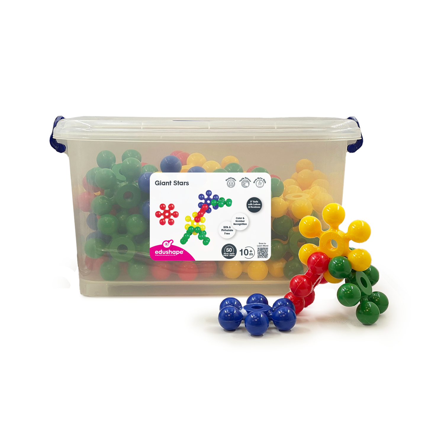Giant Stars - Bright and Fun Linking Toys for Babies and Toddlers, Sensory Engagement