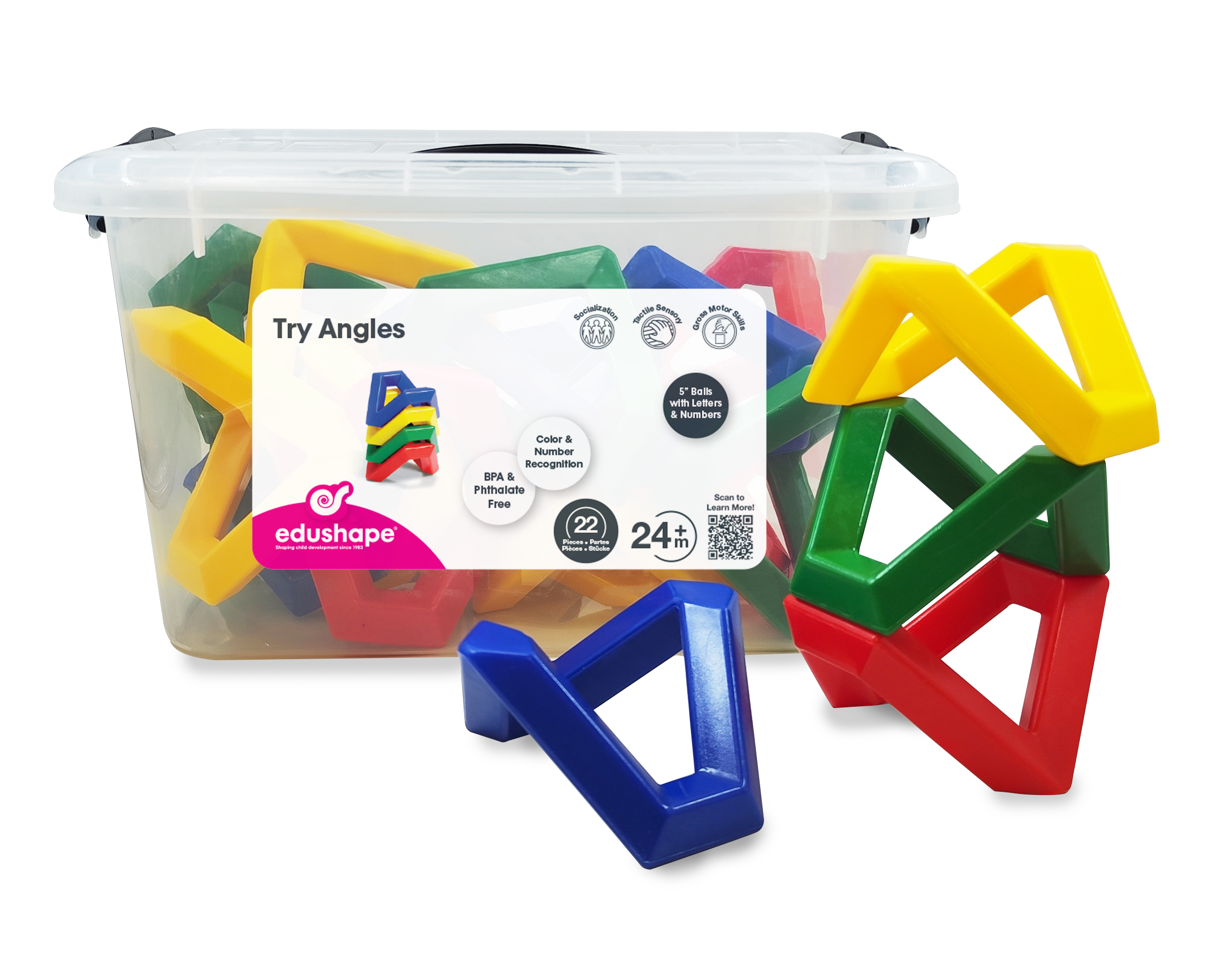 Try Angles - Bright and Fun Linking Toys for Babies and Toddlers, Sensory Engagement