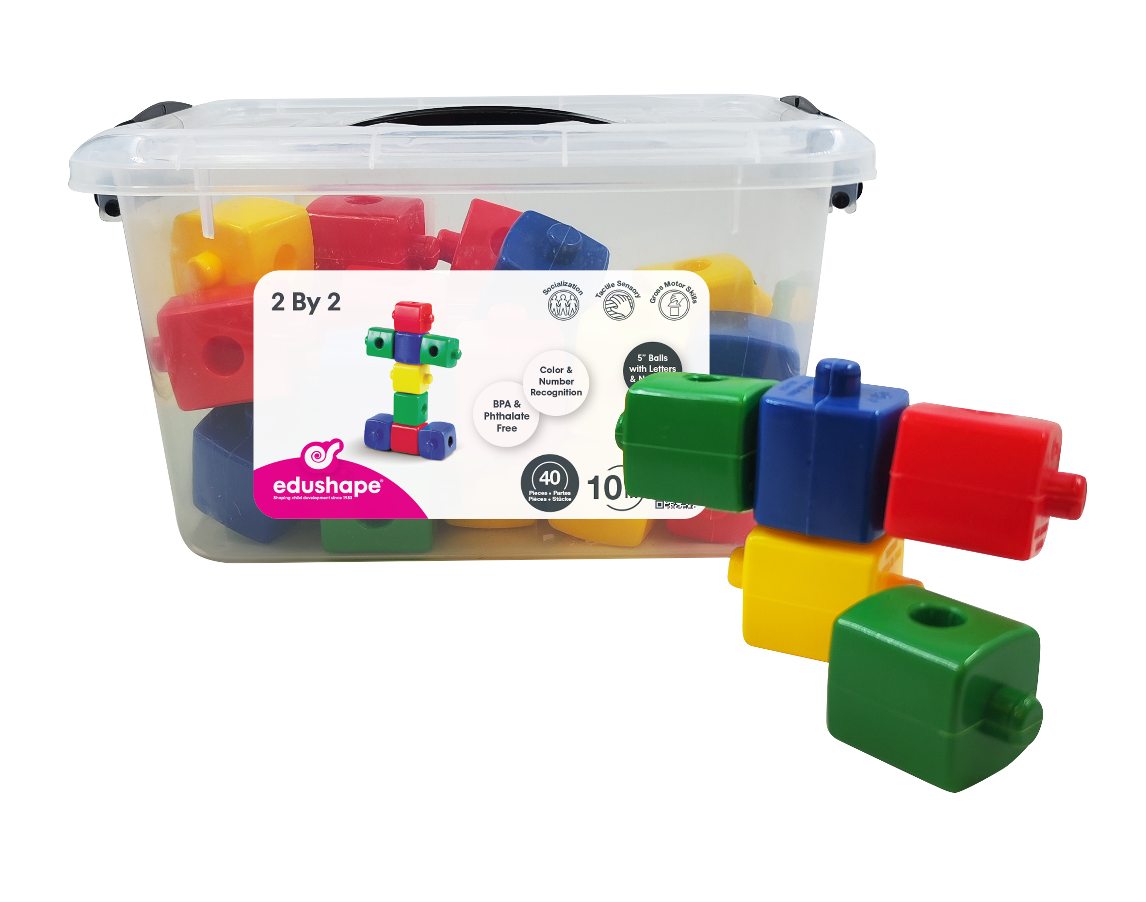 2 By 2 - Bright and Fun Linking Toys for Babies and Toddlers, Sensory Engagement