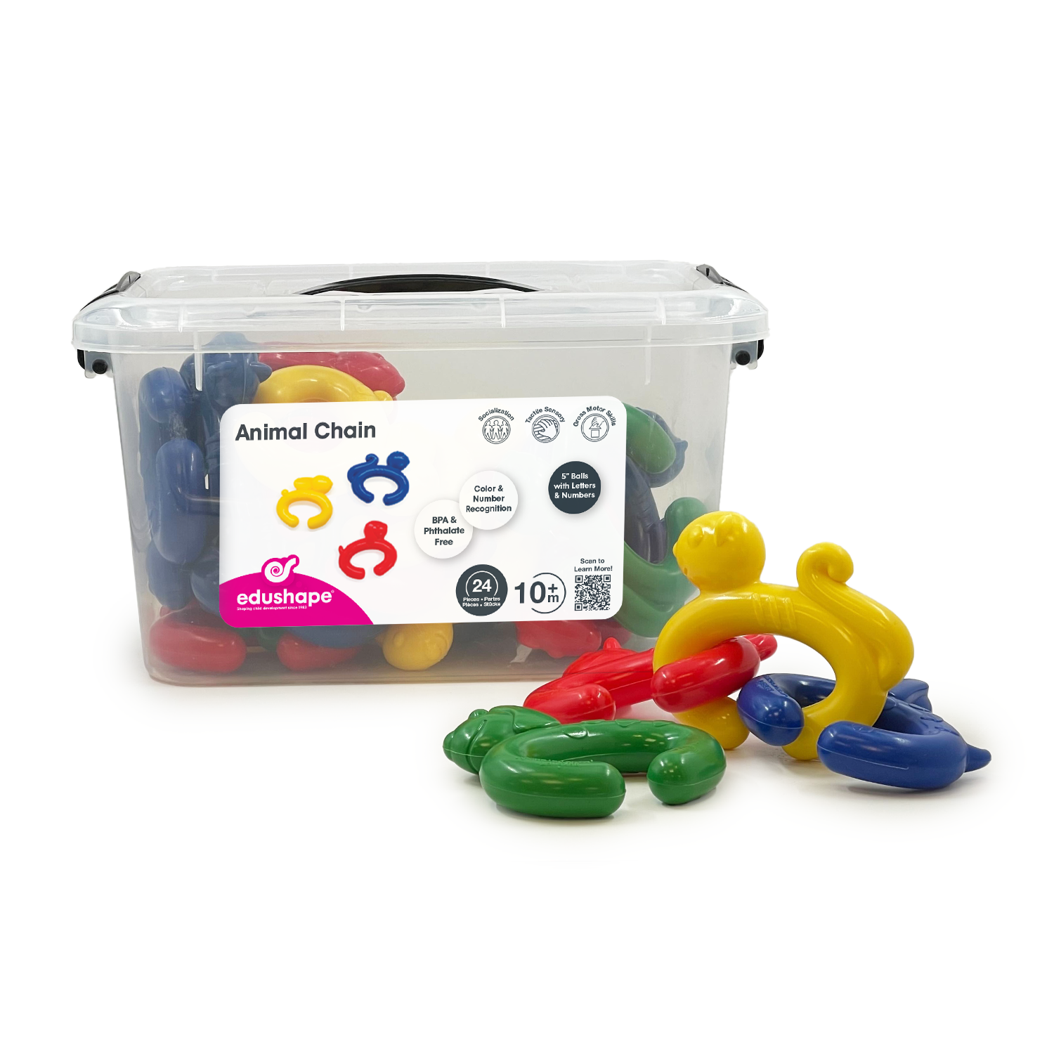 Animal Chains - Bright and Fun Linking Toys for Babies and Toddlers, Sensory Engagement