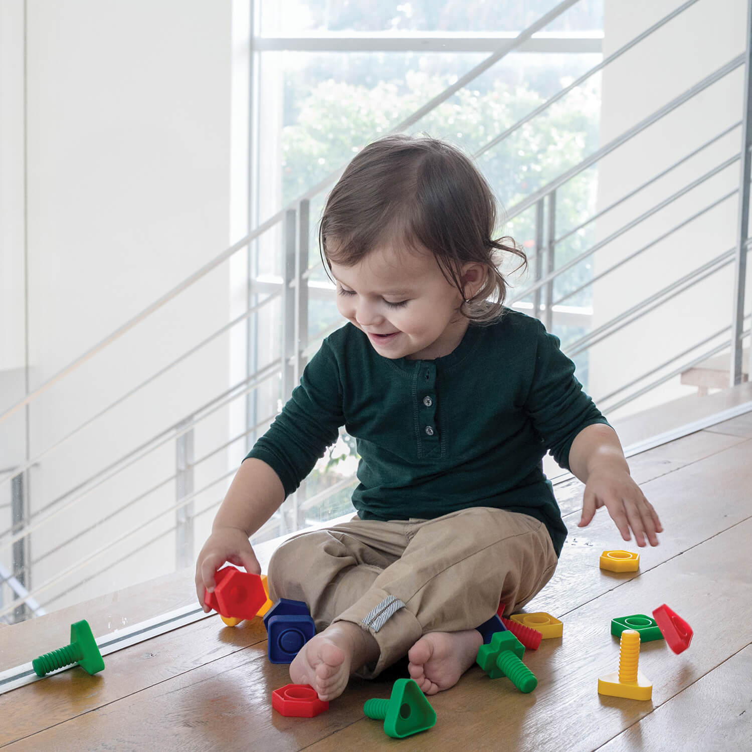Nuts & Bolts, 144 pcs - Bright and Fun Linking Toys for Babies and Toddlers, Sensory Engagement