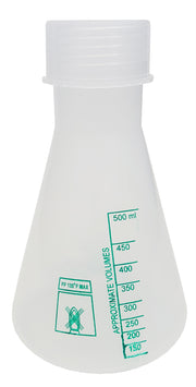 Erlenmeyer PP 500ml with screw cap and graduations