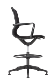 Kinetic Stool Black Frame Designer Spider Mesh Colors - Black Fabric