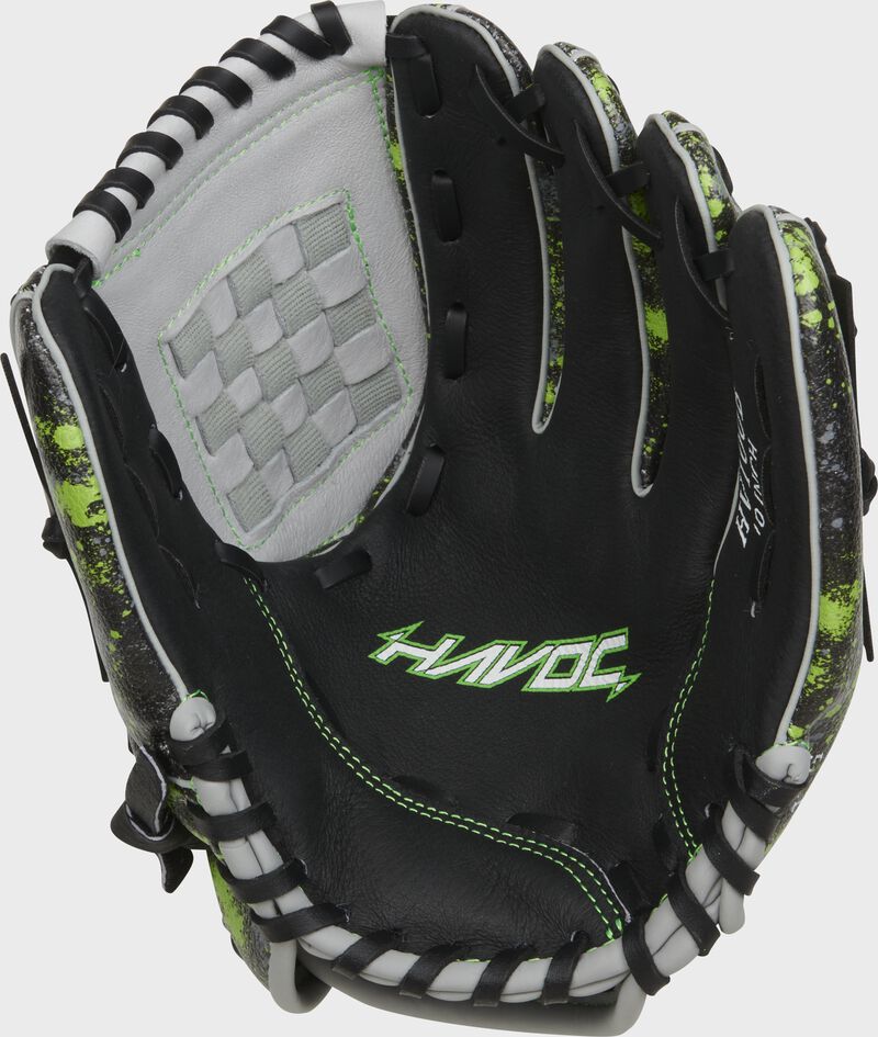 Easton Havoc Series 10-Inch Baseball Glove - Left Hand Thrower - Black/Gray/Optic