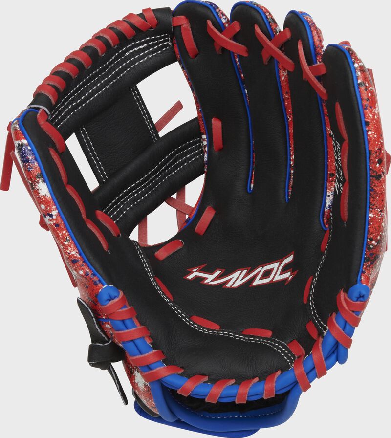Easton Havoc Series 10.5-Inch Baseball Glove - Right Hand Thrower - Black/Scarlet/Royal