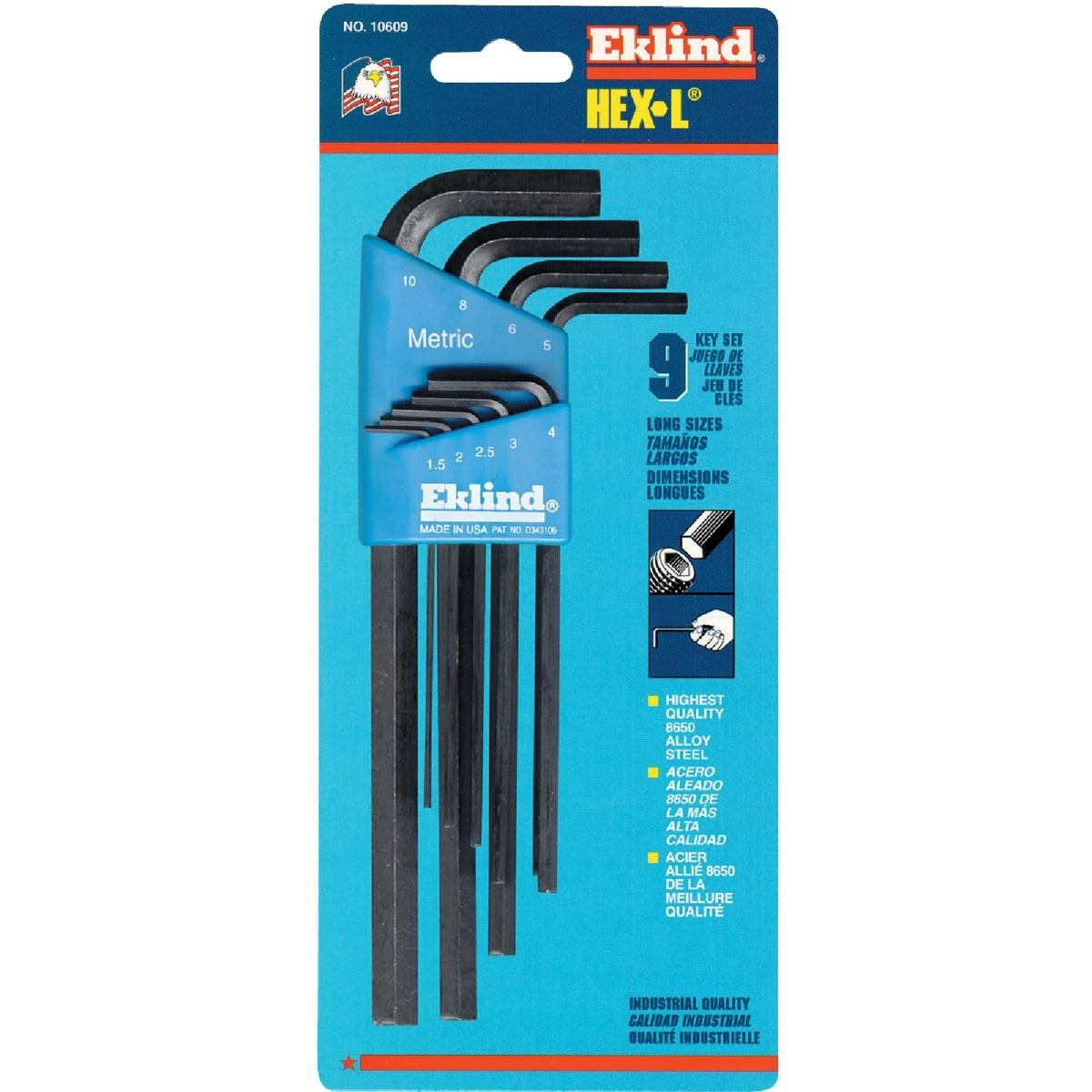 L Shaped Hex Key Set, Hex-L Key Set 9pc. 1.5MM-10MM,Long