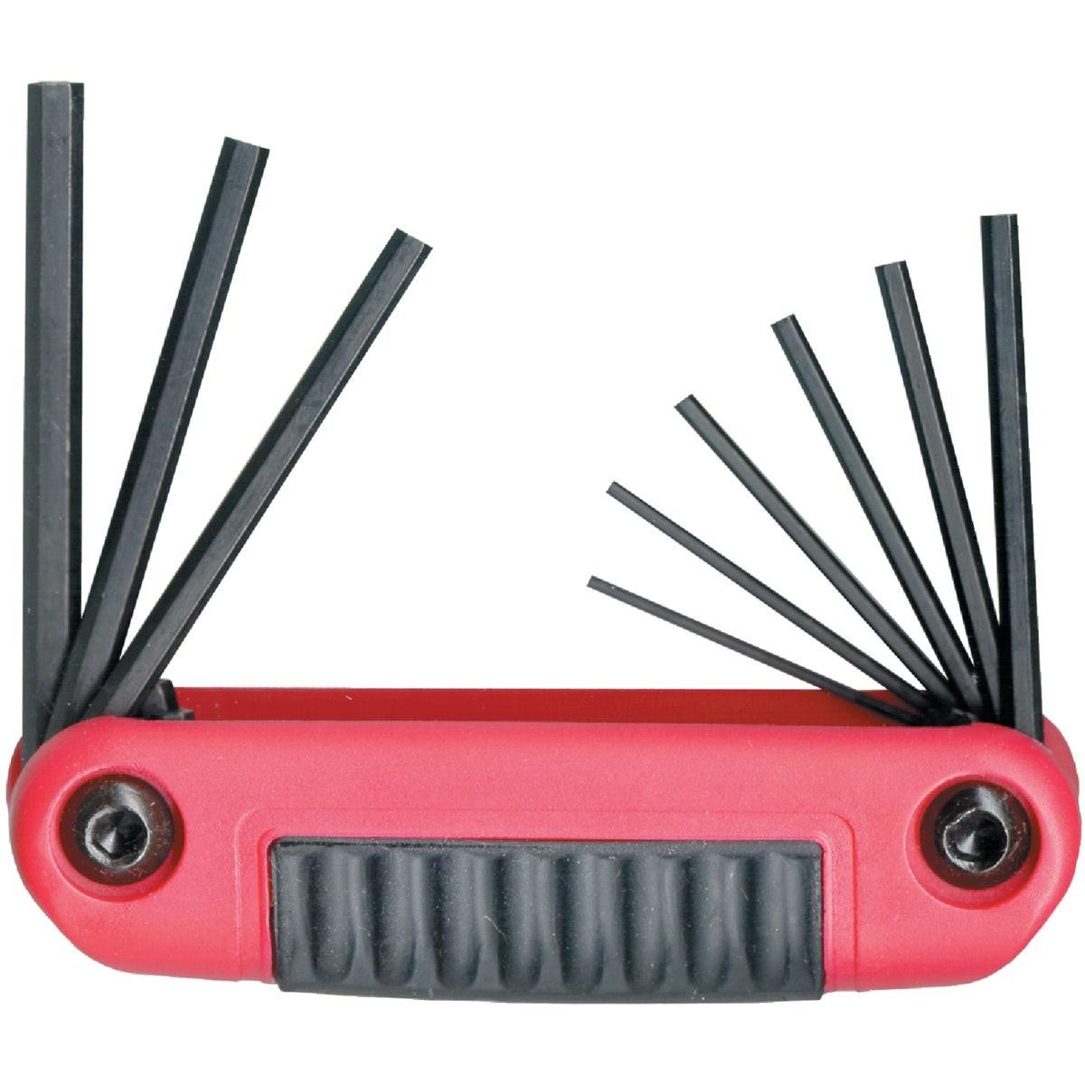 Fold Up Hex Key Set, Ergo-Fold Key Set 9pc. .050"-3/16" Hex Keys