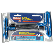 Eklind 6 pc, 6" cushion grip metric T-handle Hex Key Set, 9.6 oz