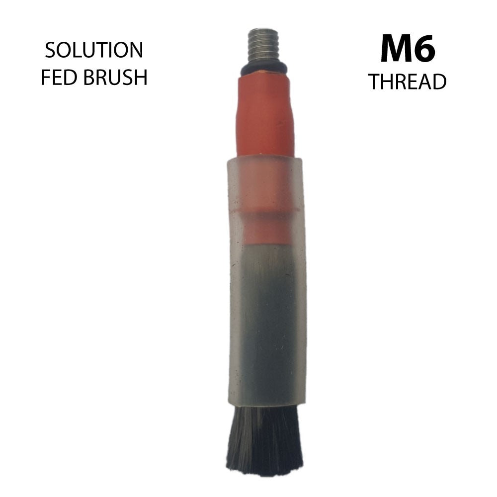M6 Std Solution Fed Brush 5 pack. M6 threaded brush to suit M6 Feeder Unit.