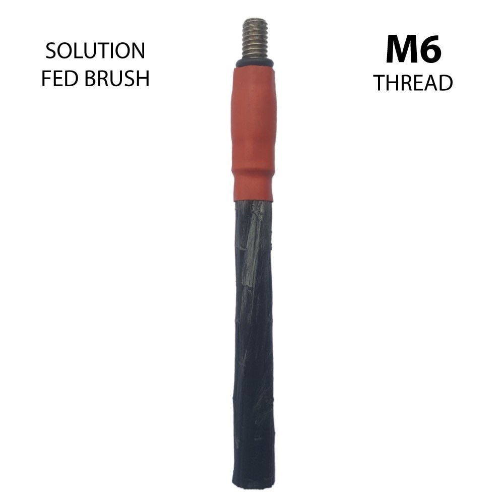 M6 Solution Fed TIP Brush 3 pack. M6 threaded rigid brush to suit M6 Feeder Unit.