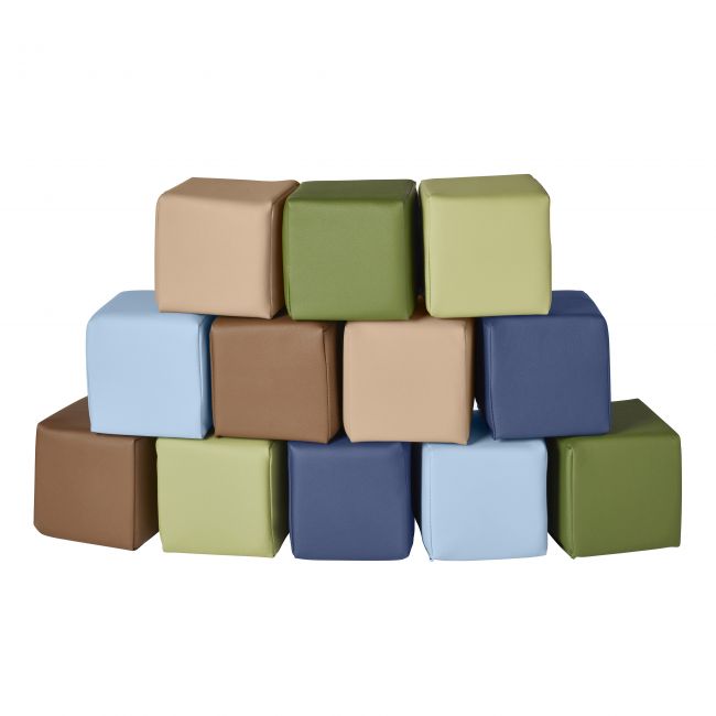 SoftZone Patchwork Toddler Blocks - Earthtone