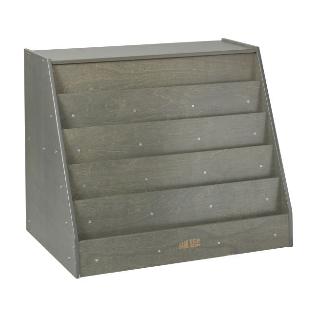 Mobile Book Display with Storage - Grey Wash